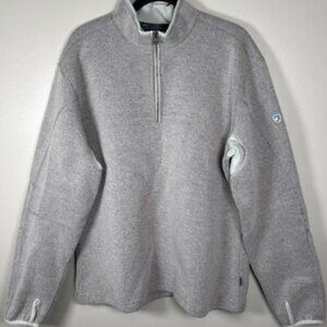 KUHL Men’s Thor 1/4 Zip Cloud Gray Thermokore Wool Blend Size XL Outdoors